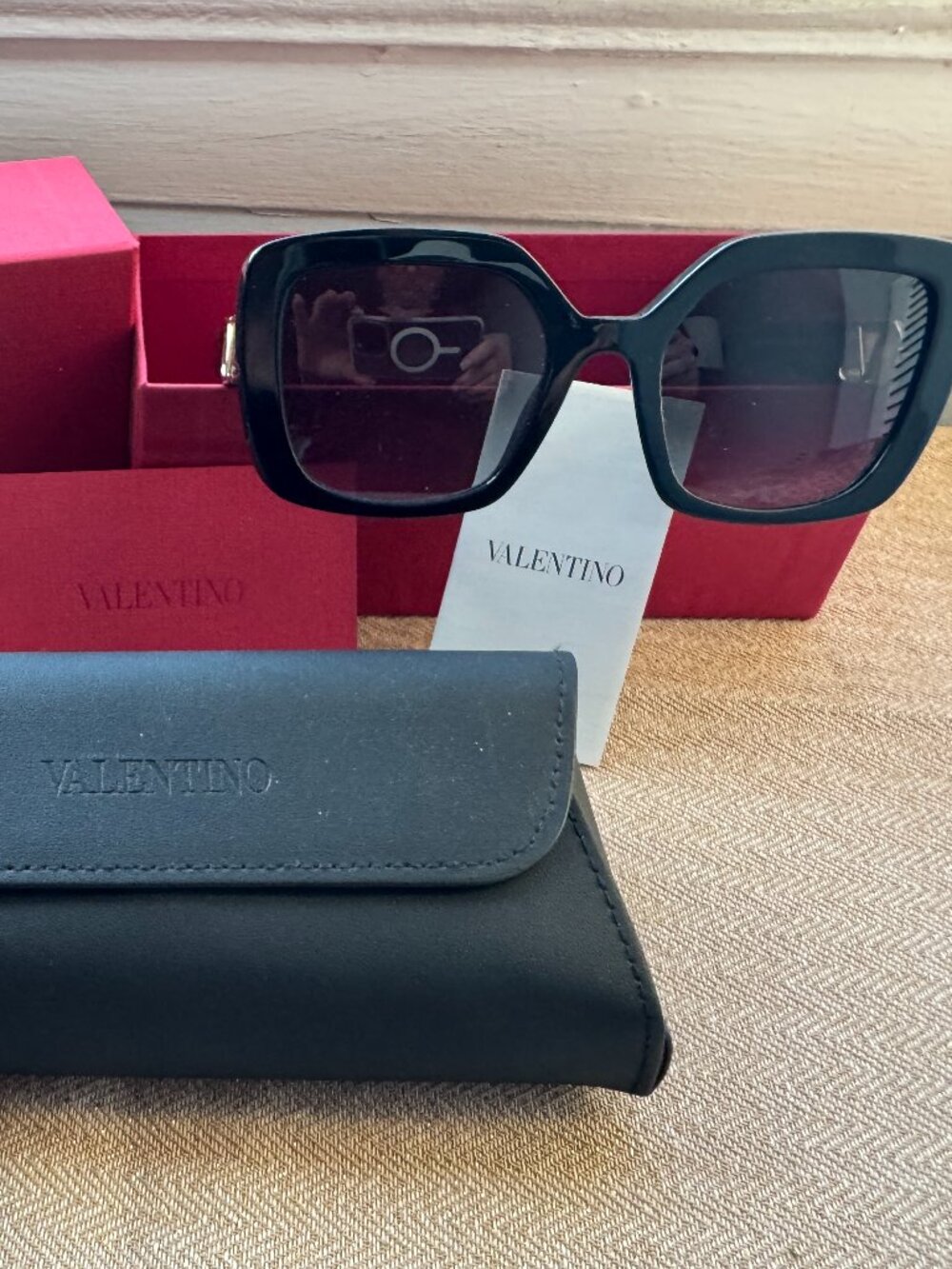 V Logo Signature Square Beautiful Valentino Sunglasses Orignal Box and Tags